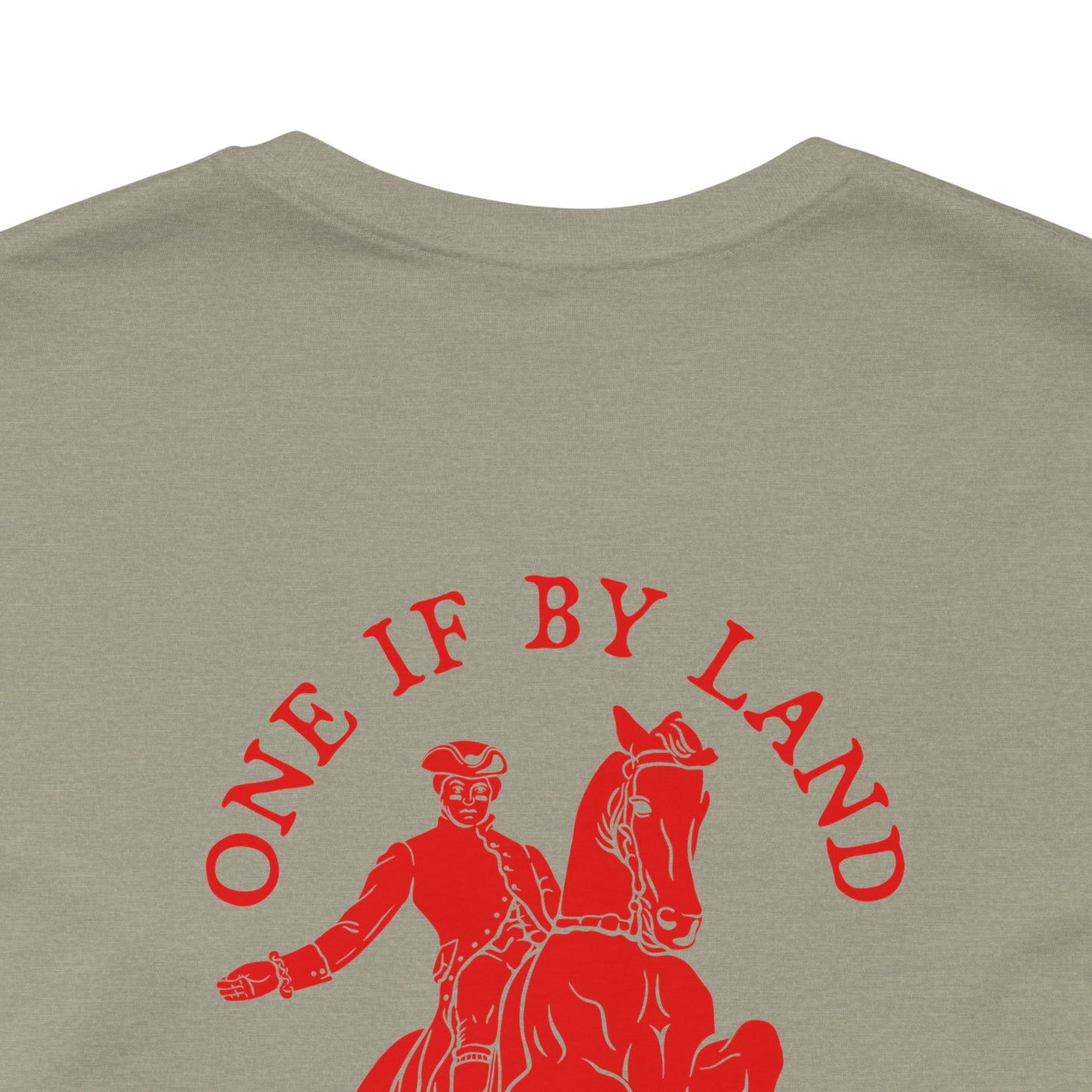 ONE IF BY LAND, TWO IF IT'S A DOUBLE Adult Tee (Paul Revere Red) - AMERICA 250 Collection
