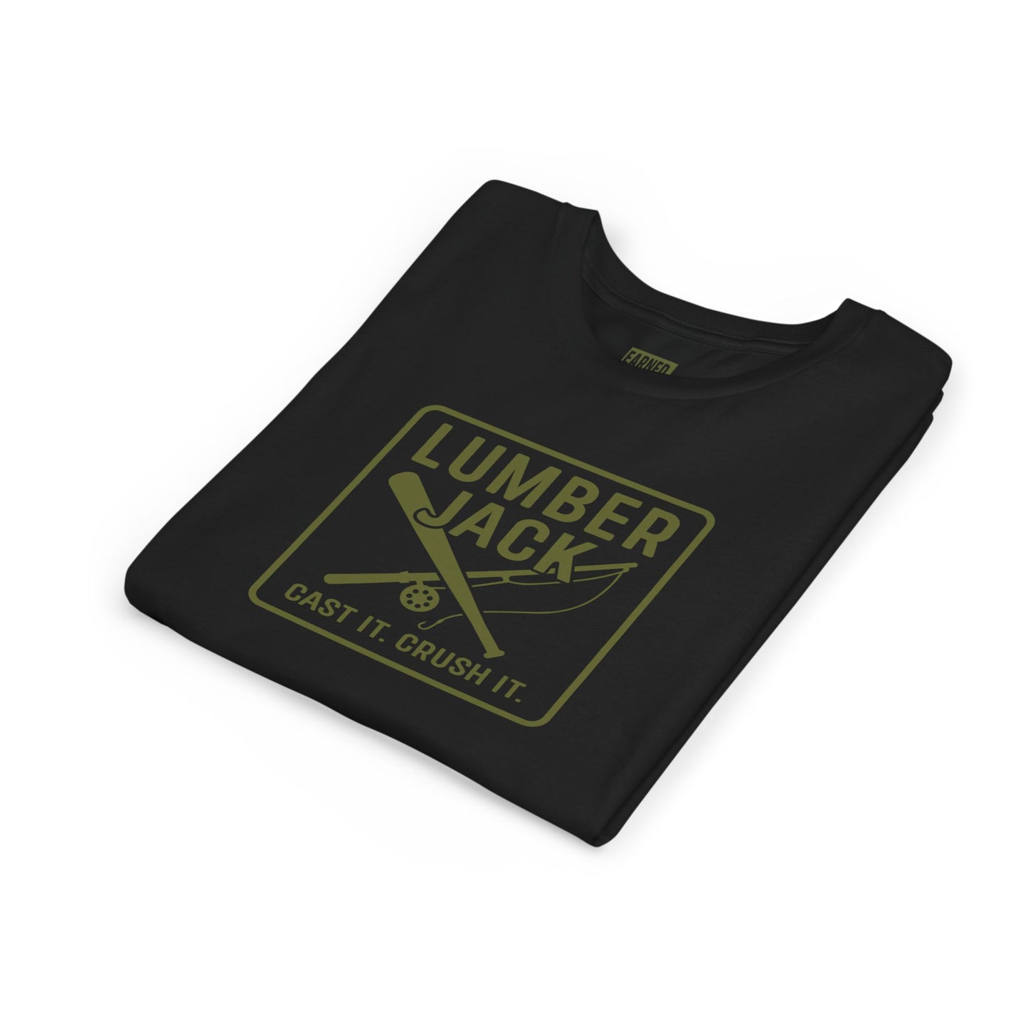 Lumber Jack Youth Tee - Cast It. Crush It. - Green Font