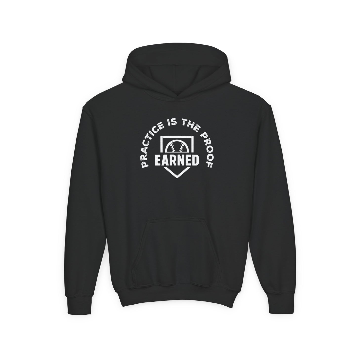 PRACTICE IS THE PROOF Youth Hoodie - White Graphic