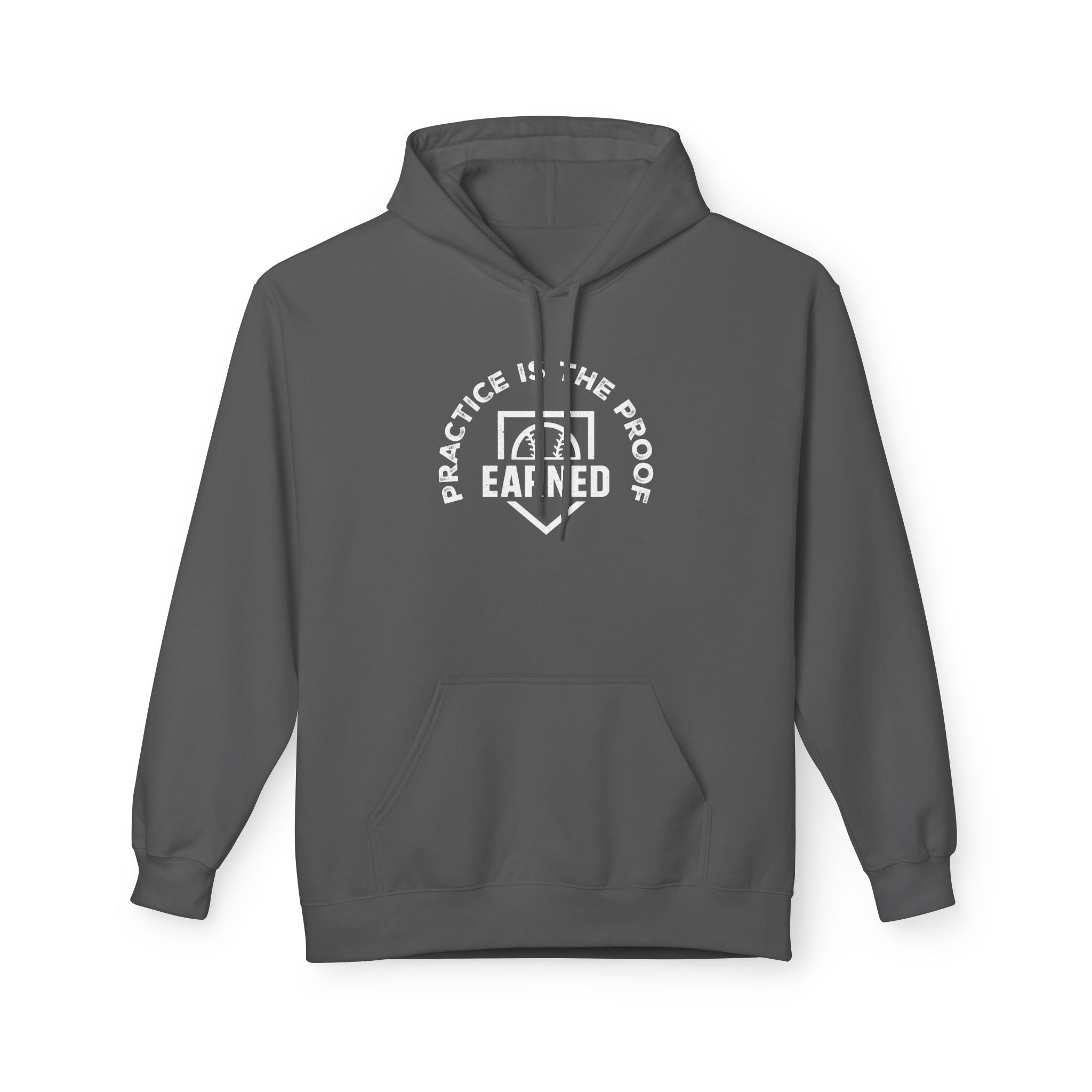 PRACTICE IS THE PROOF Adult Hoodie - White Graphic