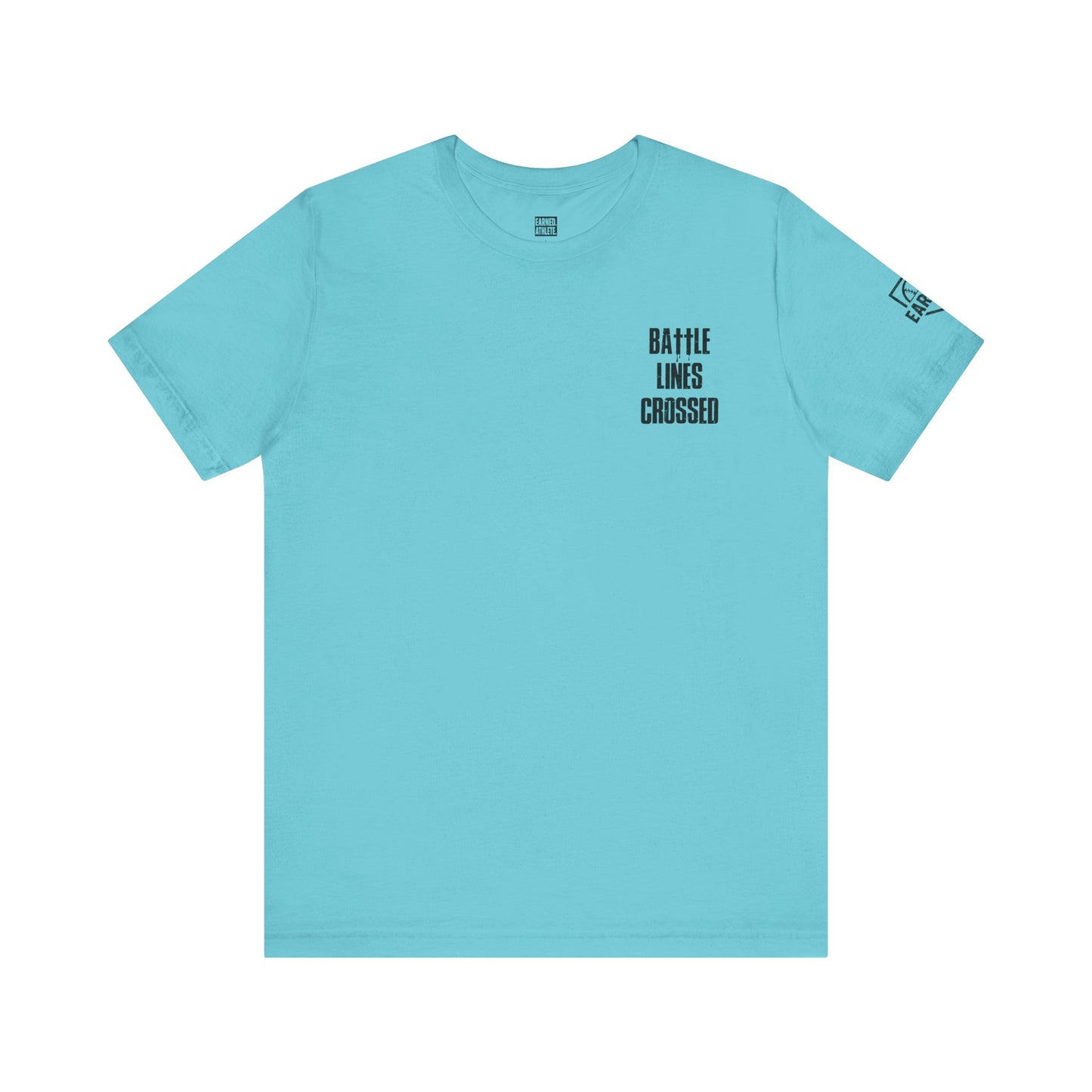 BATTLE LINES CROSSED Adult Tee - Black Font - EYE BLACK NATION Collection
