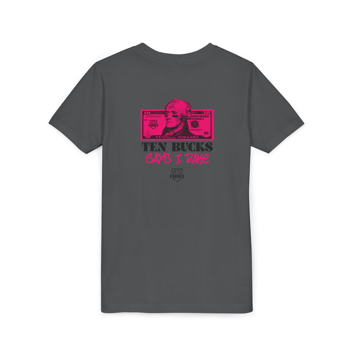Ten Bucks Youth Tee - Pink Graphic