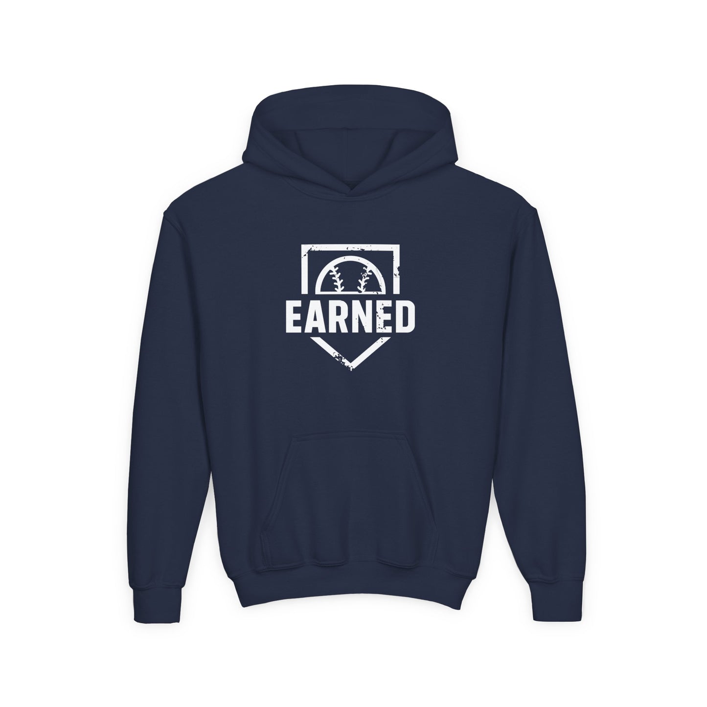 EARNED Logo Youth Hoodie - White Logo