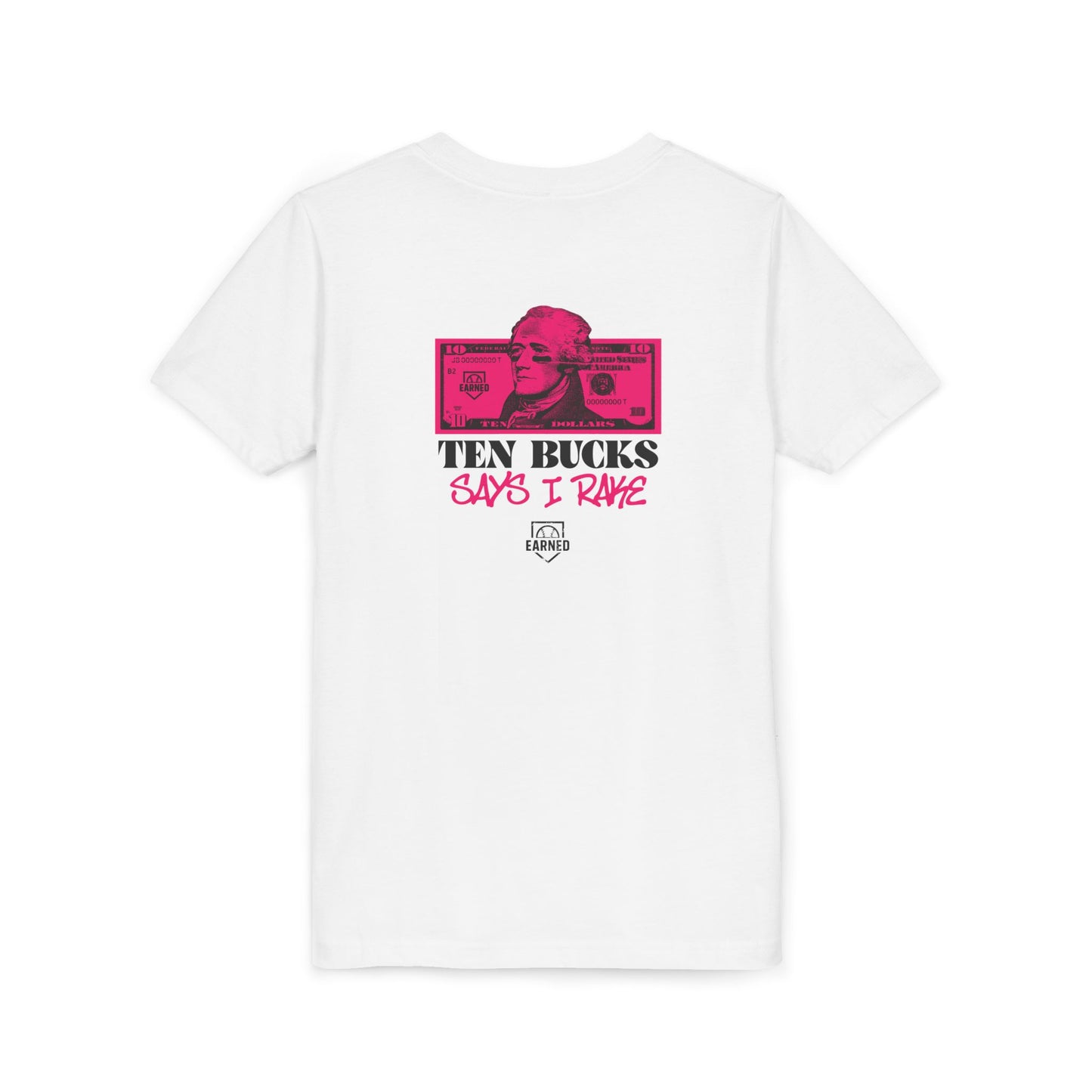 Ten Bucks Youth Tee - Pink Graphic