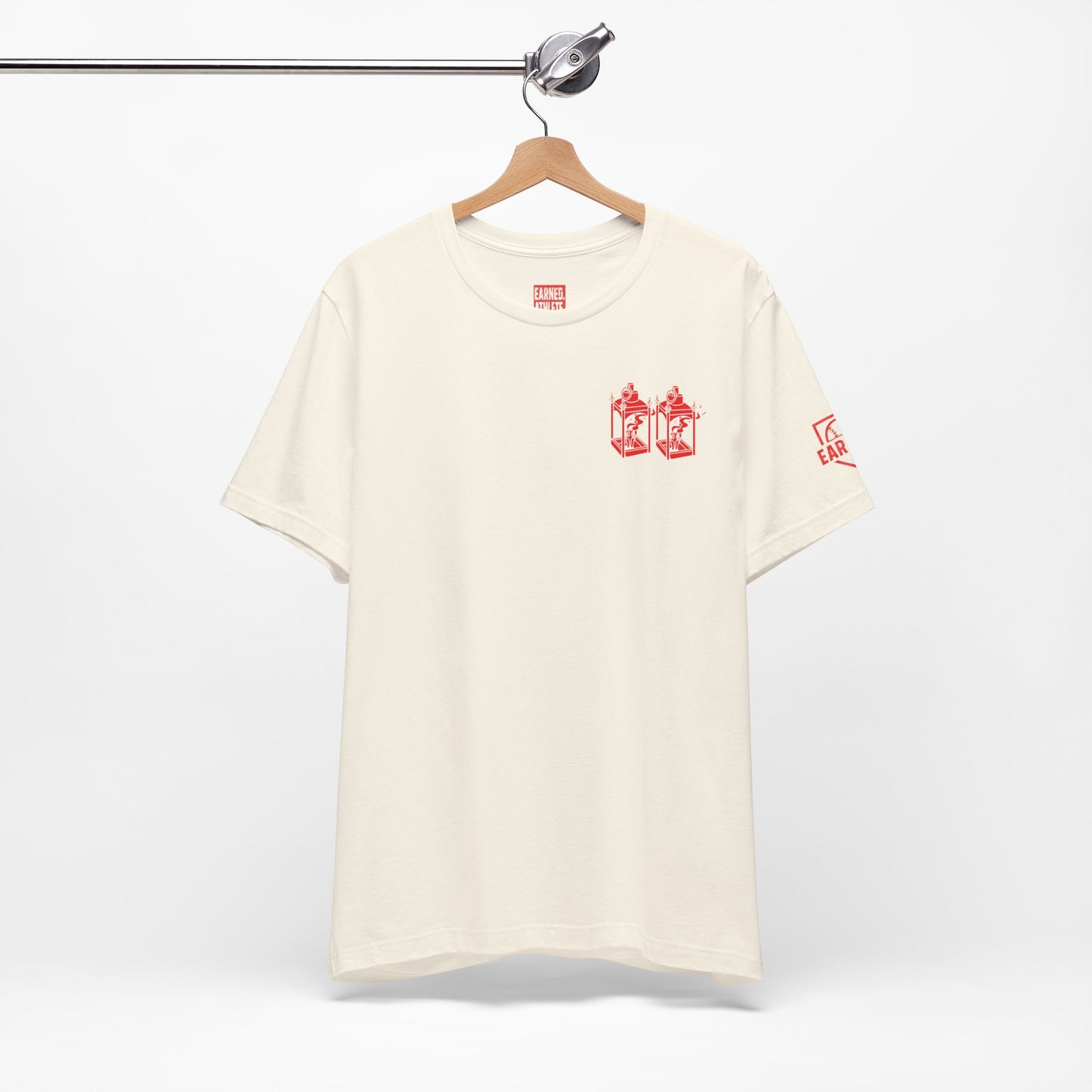 ONE IF BY LAND, TWO IF IT'S A DOUBLE Adult Tee (Paul Revere Red) - AMERICA 250 Collection