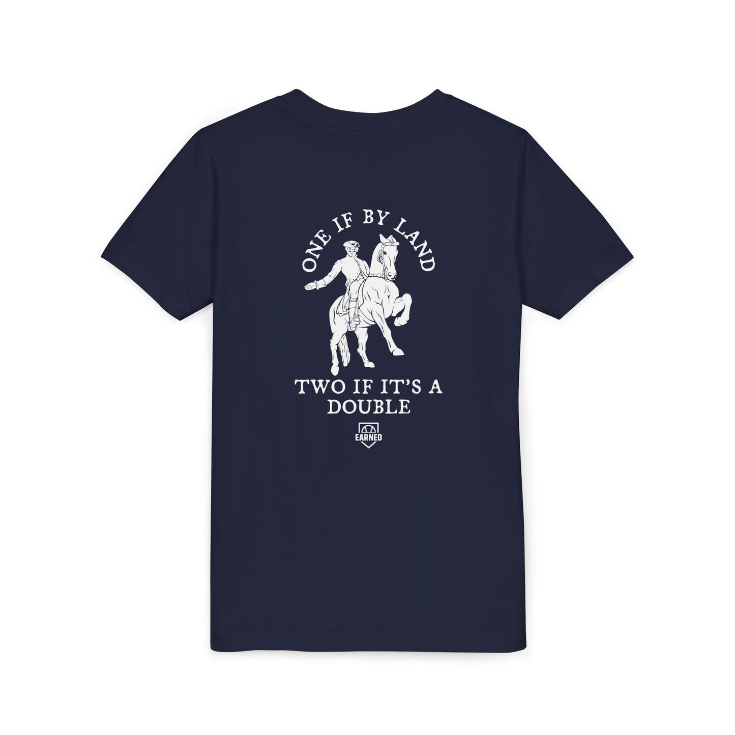 One if by land, Two if it’s a double Youth Tee - White Graphic