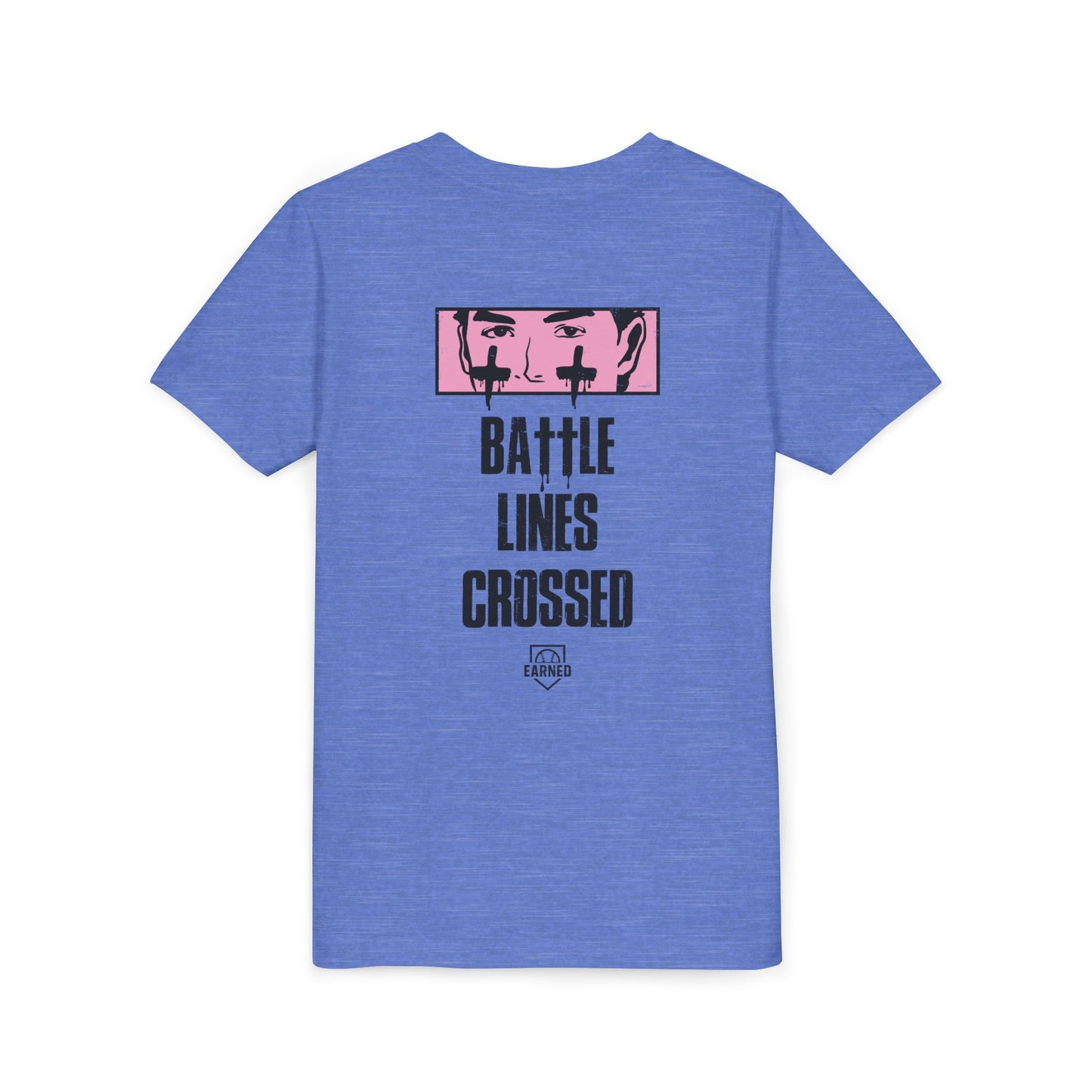 BATTLE LINES CROSSED Youth Tee - Black Font - EYE BLACK NATION Collection