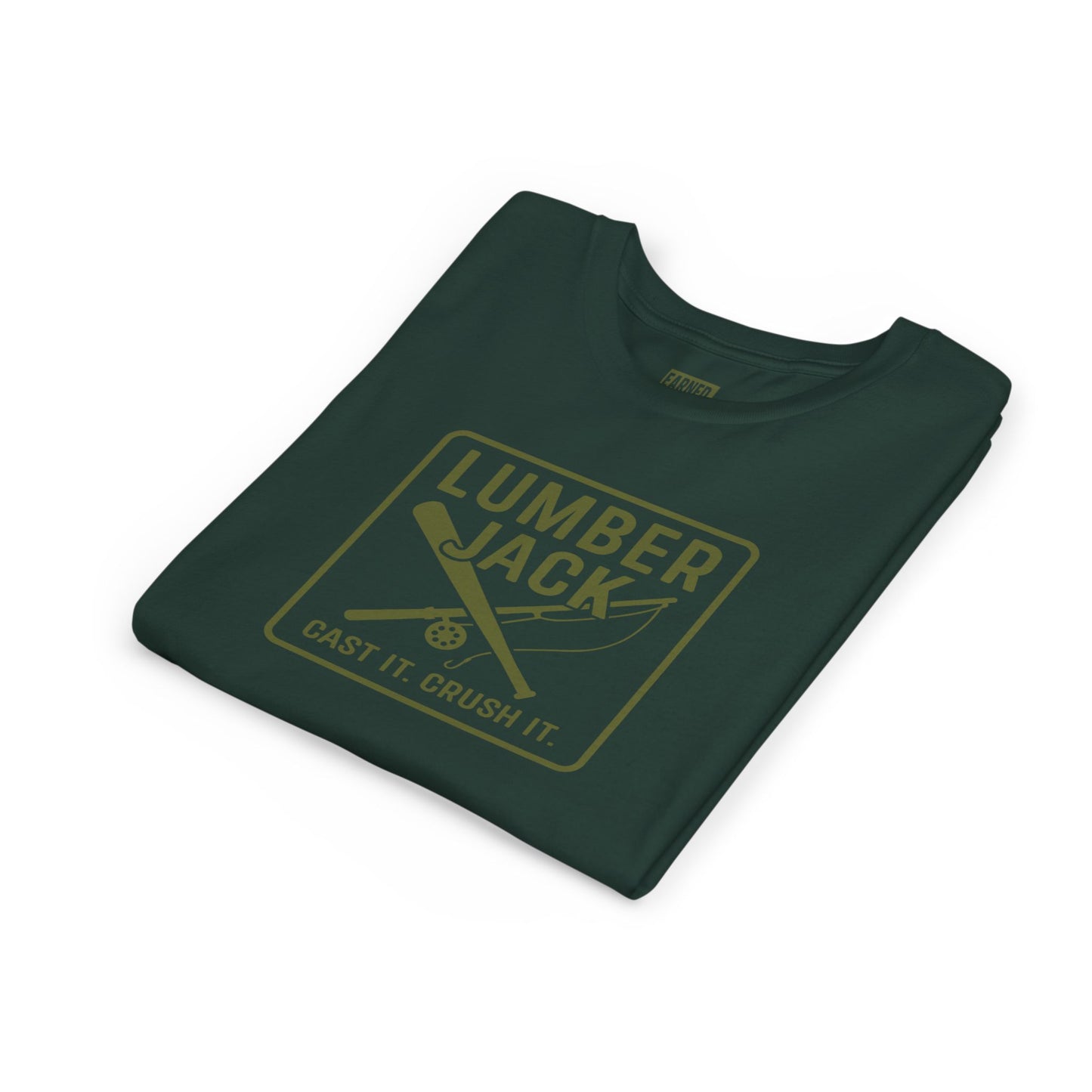 Lumber Jack Youth Tee - Cast It. Crush It. - Green Font