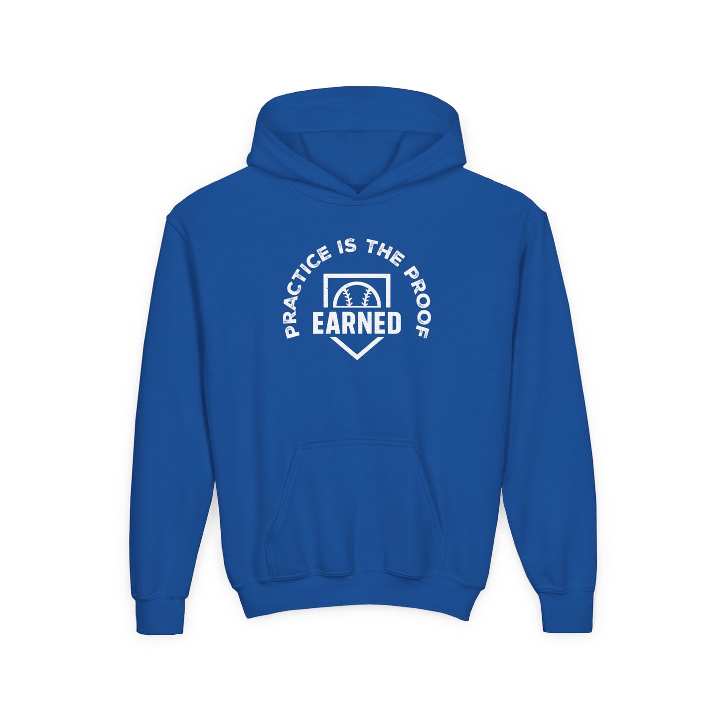 PRACTICE IS THE PROOF Youth Hoodie - White Graphic