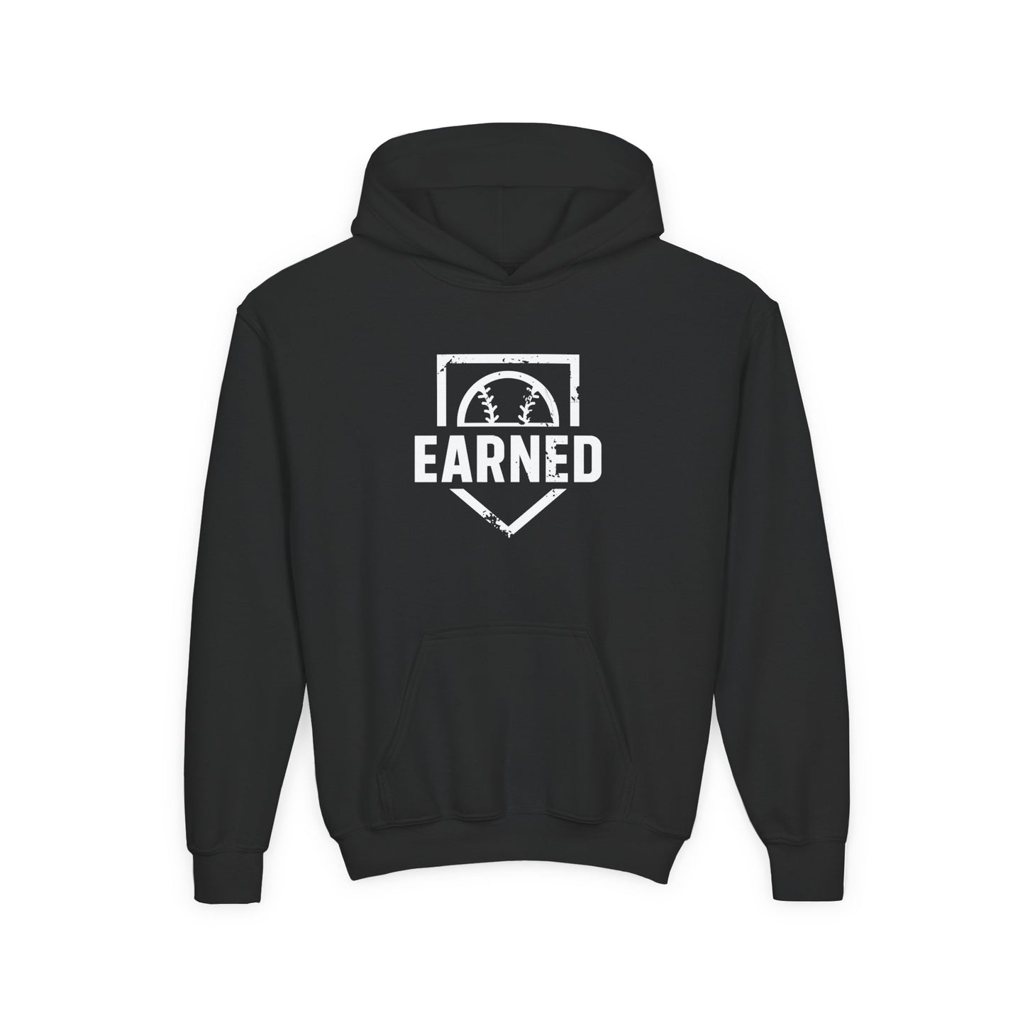 EARNED Logo Youth Hoodie - White Logo
