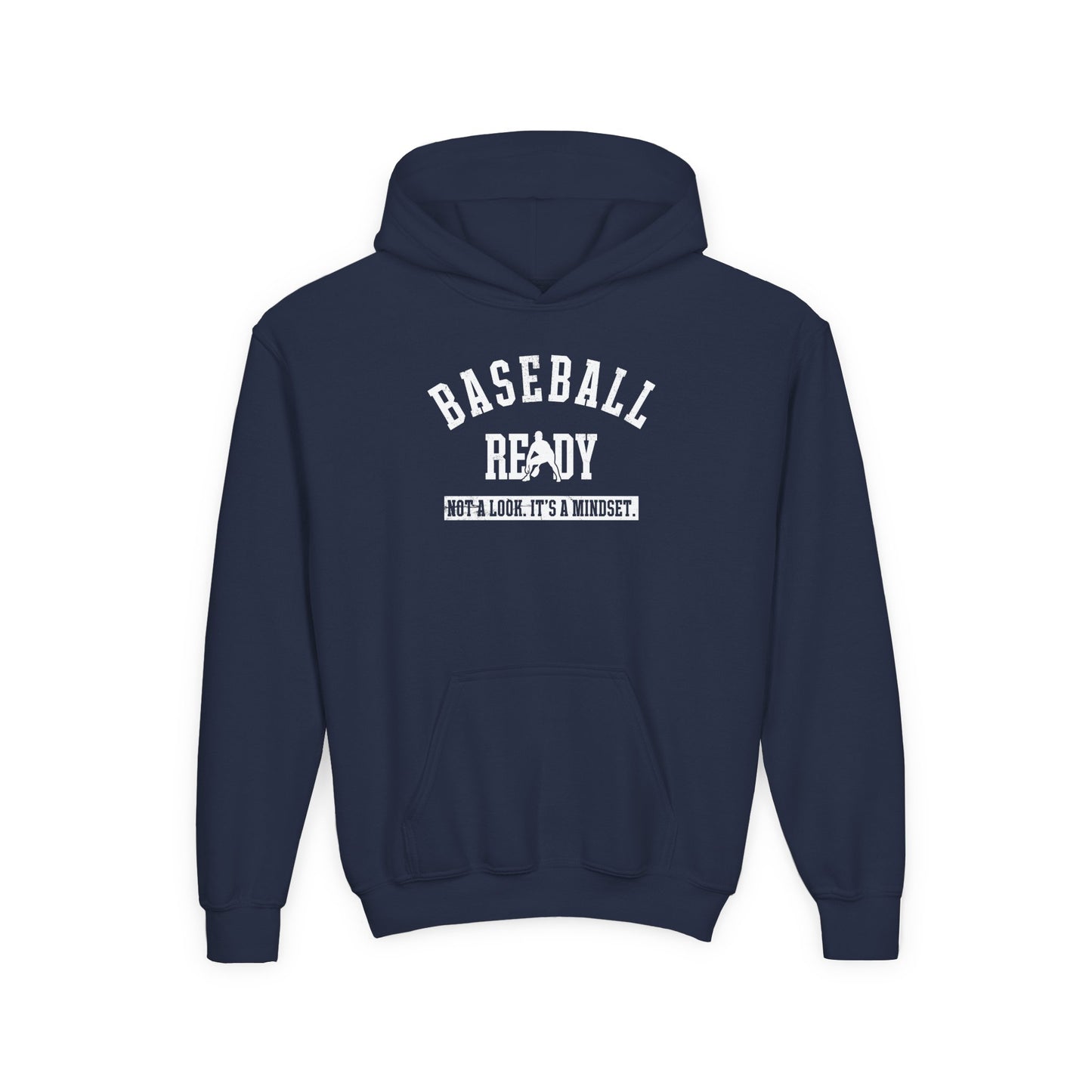 BASEBALL READY Youth Hoodie - White Graphic