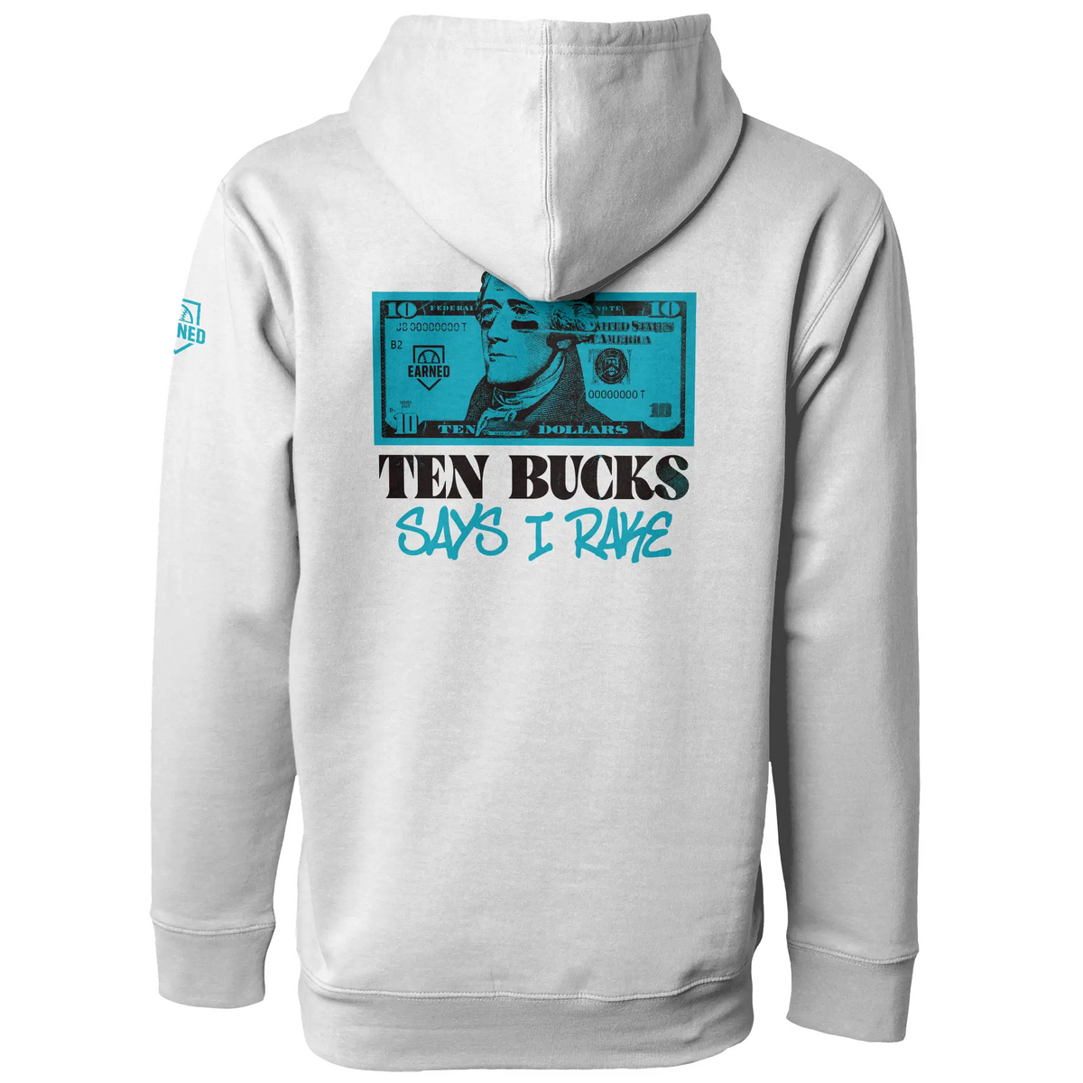 Ten Bucks Says I Rake Heavyweight Adult Hoodie Blue Design 
