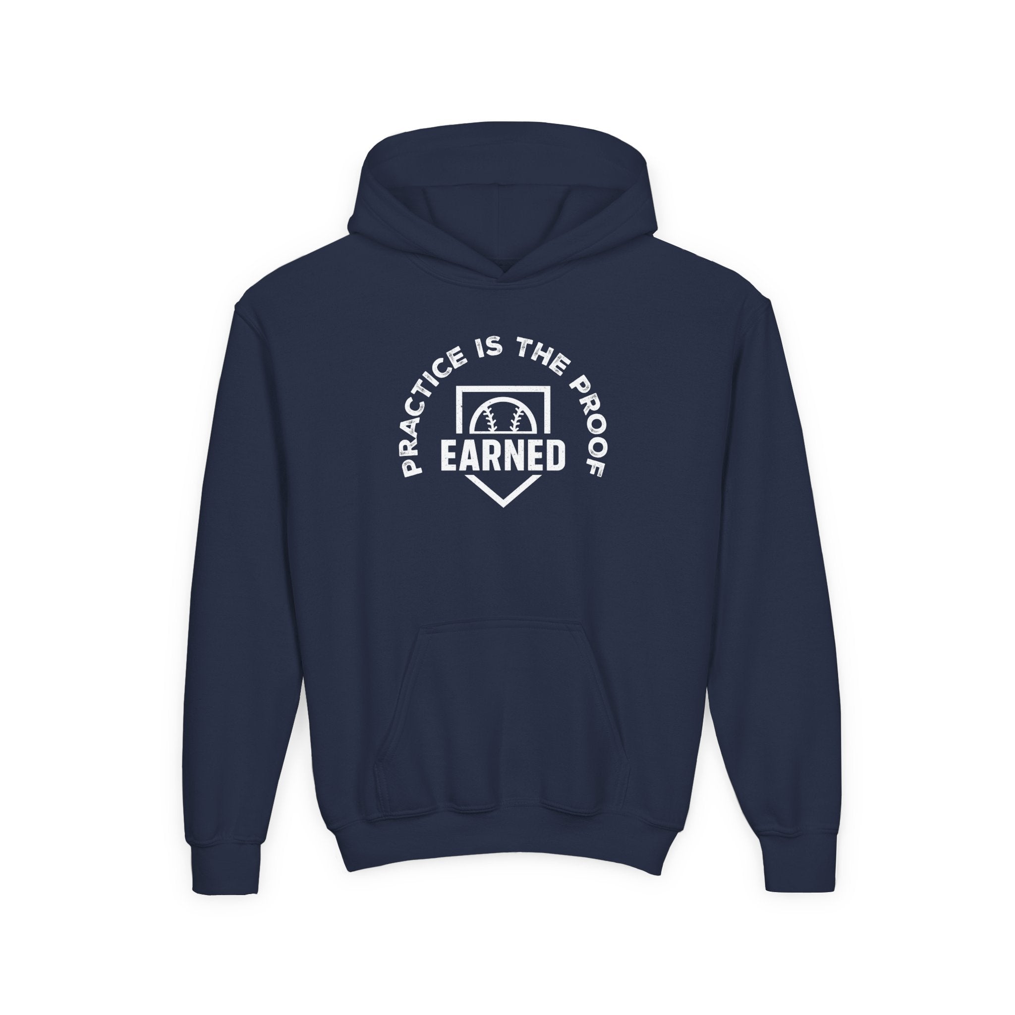PRACTICE IS THE PROOF Youth Hoodie - White Graphic