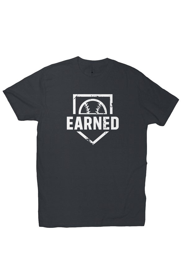 EARNED The Uniform Of Hustle Adult Tee (White Logo) - Midnight Navy, front