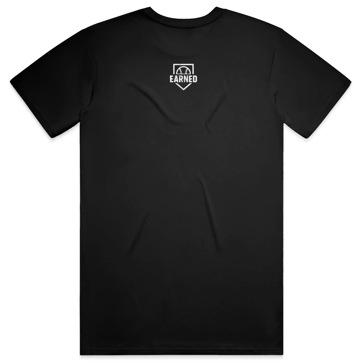 "Baseball Ready" Adult Tee (White Graphic) - Black, back