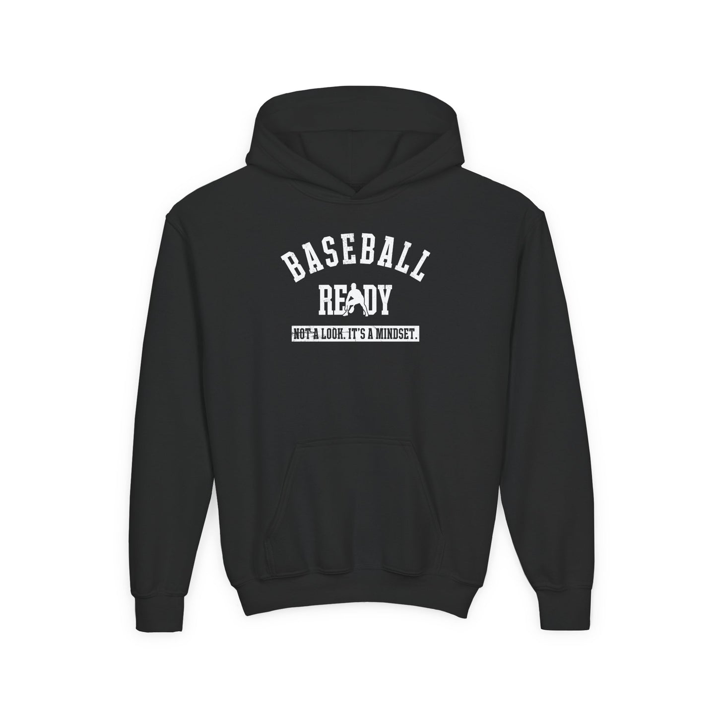 BASEBALL READY Youth Hoodie - White Graphic