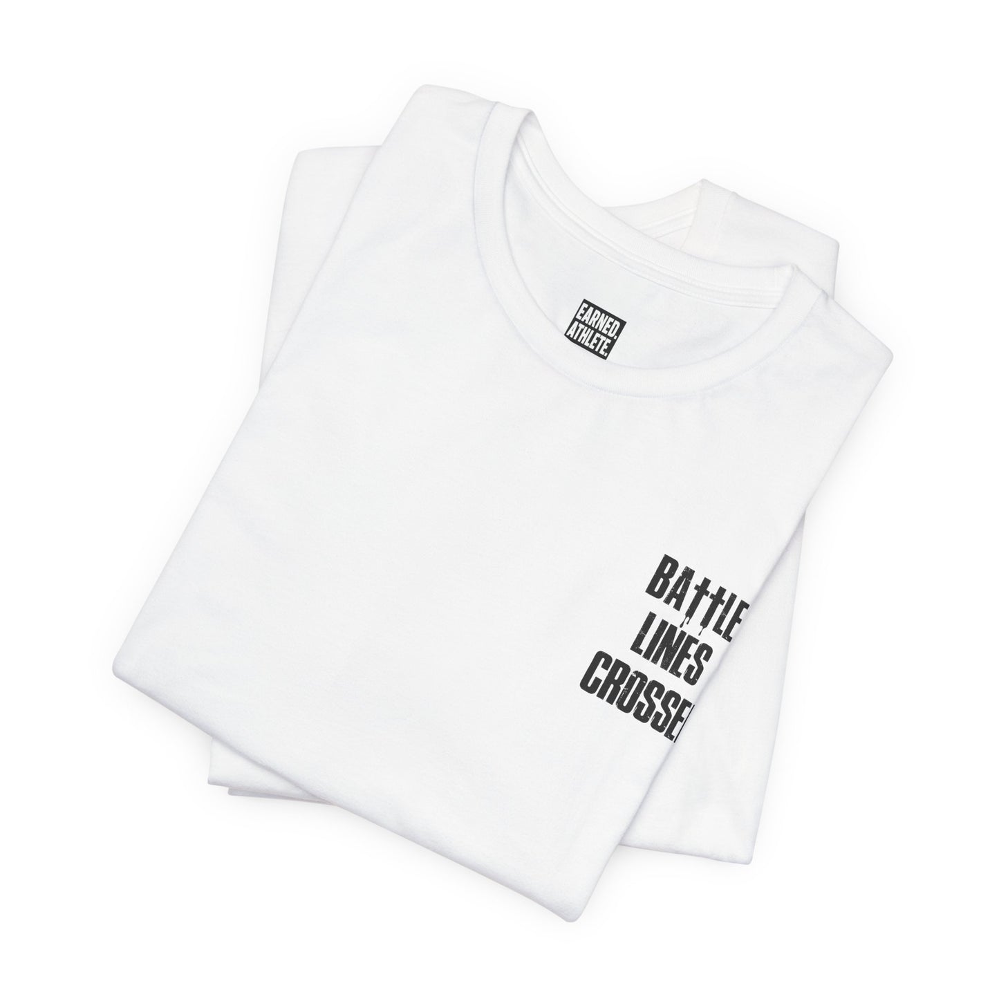 BATTLE LINES CROSSED Adult Tee - Black Font - EYE BLACK NATION Collection