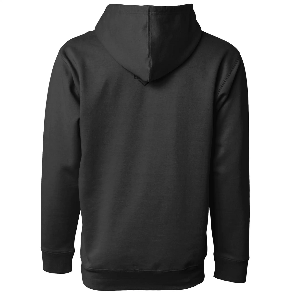 "Baseball Ready" Adult Hoodie (Black Graphic) - Charcoal Heather, back