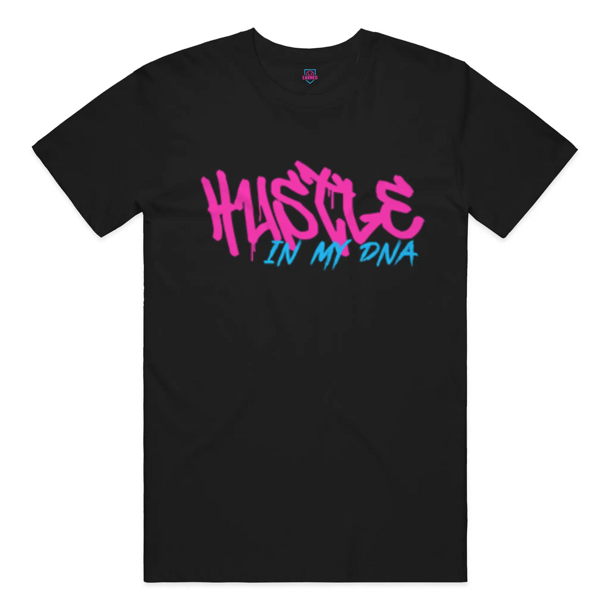 Hustle In My DNA Adult Tee - Black, front